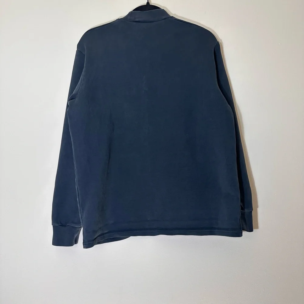 KITH Lenox mock neck box logo long sleeve sweatshirt size M navy - Picture 2 of 12